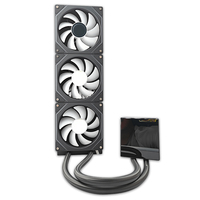 Refroidisseur liquide pour processeur ARGB à triple ventilateur de 360 mm, affichage personnalisable, système de refroidissement à eau PWM silencieux pour processeur de PC de jeu