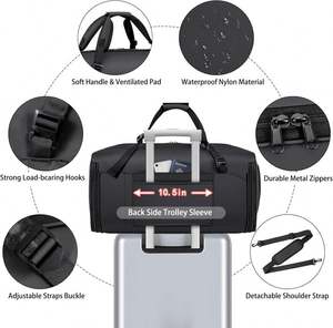 Sac de voyage convertible en sac de transport pour vêtements, avec poche à chaussures, sac de week-end pour femmes et hommes, échantillon gratuit - Product Image 5