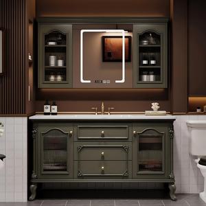 Mobile bagno a colonna con armadietto, specchio smart, lavabo e <span class=keywords><strong>dimensioni</strong></span> personalizzabili, ideale per ville. - Product Image 4