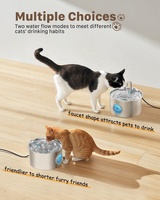 Fontaine à eau pour animaux de compagnie en acier inoxydable 3,2 L/108 oz Distributeur automatique d'eau pour chat Alimenté par USB Pompe super silencieuse Fontaine à eau pour animaux de compagnie d'intérieur