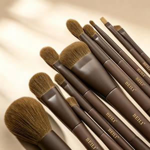 Juego de 11 Brochas de Maquillaje de Doble Punta Color Marrón, Brochas Cosméticas de Pelo Sintético Suave, Maquillaje Profesional - Product Image 5