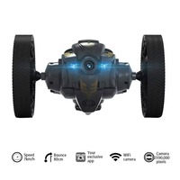 Voiture de cascade RC 2,4G 4CH avec caméra HD WIFI, roues flexibles pour rotation à 360°, sauts, lumières LED, musique, véhicule multifonctionnel jouet