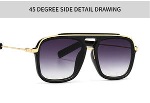 El logotipo del cliente de 2020 de los hombres de la nueva moda retro de la marca de lujo de hierro hombre gafas de sol de - Product Image 3