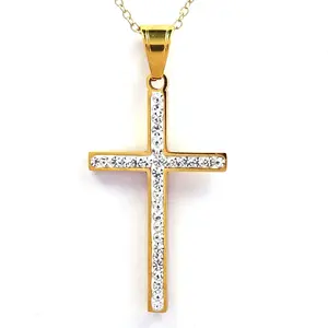 Vente en gros Vente en vrac Croix de Jésus Cristal Pierre précieuse diamant croix pendentif diamant croix pendentifs pour hommes