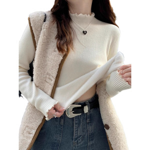 <span class=keywords><strong>เสื้อ</strong></span>เบสบอลบุผ้ากำมะหยี่บุขนด้านในสำหรับผู้หญิง สไตล์หรูหรา ให้ความรู้สึกอบอุ่นดุจไม้ สำหรับฤดูใบไม้ผลิและฤดูใบไม้ร่วง พร้อมปกกึ่งสูงสำหรับฤดูหนาว - Product Image 5