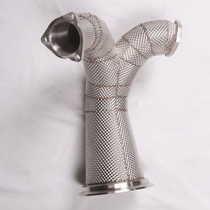 For Audi S4 S5 3.0T with Heat Shield Exhaust Downpipe 2019-2022 B9 Heat Shield Exhaust Downpipe Performance Exhaust Header - Product Image 4