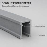 Profilé de conduit de câbles en PRV avec service de découpe pour les couloirs utilitaire, les salles d'équipement et les projets de routage de câbles industriels