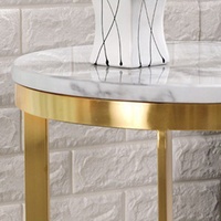 Table basse moderne en métal et marbre, cadre doré, Table d'appoint en bois, mobilier de salon et de maison