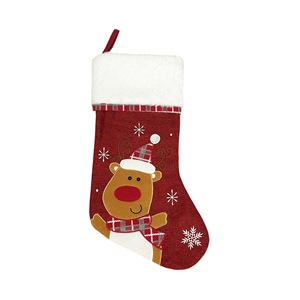 <span class=keywords><strong>Chaussette</strong></span> de Noël en feutre polyester doux brodé motif bonhomme de neige STARKEY, 20 cm x 4 cm d'épaisseur, sac cadeau pour cheminée, vente chaude - Product Image 5