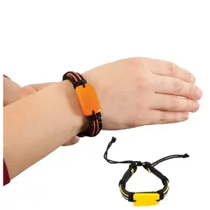 Pulsera de cuero bicolor, merchandising personalizado - Product Image 1