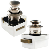 Loquet à bouton-poussoir mini blanc pour camping-car, caravane, bateau, yacht, taille de découpe 20 mm, 20 pièces/boîte