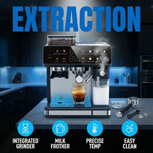 Machine à café à pression de 20 bars, entièrement automatique, machine à café italienne à vapeur, moulin à café à 20 niveaux - Product Image 6