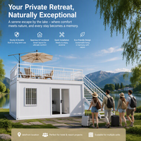 Maison préfabriquée en conteneur avec terrasse sur le toit, maison miniature modulaire en acier, cabane mobile préfabriquée pour habitation et location