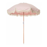 Sac à dos pliable à rayures personnalisées chaise de plage en bois avec poteau en bois parasol à franges parasol parapluie coton glands