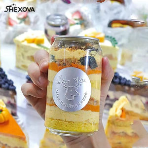 ใหม่ยอดนิยมทิ้งเครื่องดื่มชาฟองขวดกระป๋องสัตว์เลี้ยงโลโก้ที่กําหนดเองโปร่งใสนมชากาแฟโซดาเค้กกระป๋องป๊อป - Product Image 1