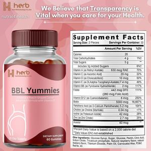Gummies pour les fesses en marque privée OEM ODM pour femmes, Gummies BBL contenant un mélange d'herbes Curva Boost Gummies pour les fesses - Product Image 2