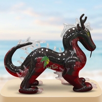 Jouet gonflable pour piscine en PVC transparent personnalisé, dragon noir flottant