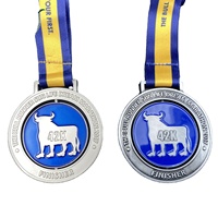 Médaille en métal doré personnalisée et durable - Récompense de finisseur 21K pour les coureurs, les événements sportifs scolaires, les courses amusantes, le Nouvel An chinois, les anniversaires, style ange