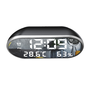 Hot bán khách sạn <span class=keywords><strong>LED</strong></span> hiển thị nhiệt độ <span class=keywords><strong>3</strong></span> nhóm của bảng báo động Máy tính để bàn kỹ thuật số nhiệt độ độ ẩm đồng hồ - Product Image 3