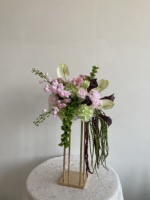 Nouvelle Composition Florale Personnalisée RK359 pour Mariage, Boule de Fleurs Vertes et Roses, Centre de Table Fait Main, Rangées de Roses Artificielles au Sol