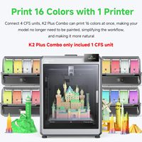 Creality K2 Plus Combo Printer 3D Multi-warna Mesin Cetak Cepat 16-Warna Kecepatan Tinggi 600mm/s