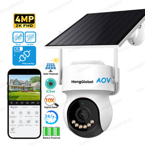 Hong Global 4MP 2K <span class=keywords><strong>IP</strong></span> 24/7 Aufnahme AOV Wireless Solar betriebene PTZ Surveil-Kamera ICSee NO WiFi NO 4G Security CCTV-Solar kamera - Product Image 1