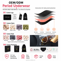 Culotte menstruelle taille haute avec logo personnalisé, couvrance intégrale, 3 couches anti-fuites, réutilisable et lavable, pour flux abondant