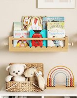 Étagères murales minimalistes pour enfants de 0,8 po d'épaisseur, 3 étagères flottantes festonnées avec crochets |   Étagères flottantes en bois imperméables pour enfants