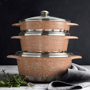 Marble Non-Stick <b>Soup</b> <b>Pot</b> Set 5L Above With Lid For Cooking And Serving - Product Image 2