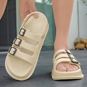 Sandales d'extérieur pour hommes, pantoufles antidérapantes à semelle épaisse et rembourrée, pantoufles douces pour la maison - Product Image 4