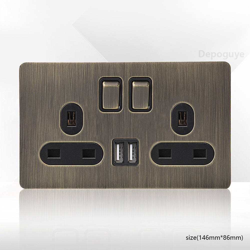 2gang 13A 2USB