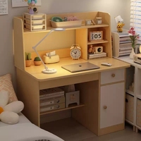 Bureau de coiffeuse réglable blanc chaud avec étagère de rangement à 2 niveaux, design moderne et compact pour salle de bain, salon, salle à manger
