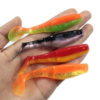 Machine d'appât souple pour la pêche, leurre en caoutchouc pour attraper des poissons comme les bars, queue en T, en forme de ver, 75mm, 2g