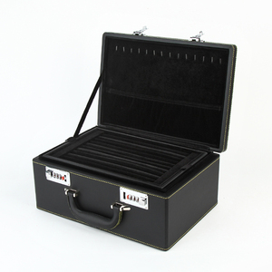 3 Layer Leather Jewelry case Custom Jewelry Storage <b>Boxes</b> Packaging With Handle for Ring Earing - Product Image 3