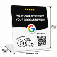 Grande carte de commentaires NFC personnalisée en PVC avec puce NFC et code QR imprimé pour comptoir de service en magasin de détail