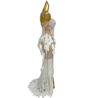 Sexy Trägerloses Perlen-Pailletten-Abendkleid Bankett-Meerjungfrauenkleid Langes Kleid für Damen mit Hohem Schlitz Gala-Roter-Teppich-Kleid Party-Bühnenkostüm