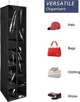 Organisateur de placard suspendu pliable à 8 niveaux en PVC transparent avec fermeture éclair, étagères de rangement portables pour vêtements, pulls et chaussures