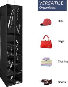 8-Tier Clear PVC Hanging Closet Organizer Portable Wardrobes With Zipper Sweater Shoe Storage Shelves Closet <b>Cover</b> Hanging Items - Product Image 3