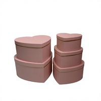Boîte à fleurs en forme de cœur, ensemble de cinq pièces, couleur unie, sans logo, personnalisable, pour cadeaux/bonbons, en stock