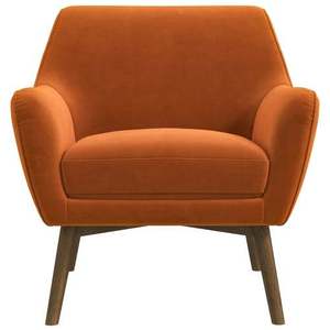 Nouveau fauteuil lounge moderne Panom en velours orange brûlé pour salon, chambre, salle à manger et hôtel - Product Image 6