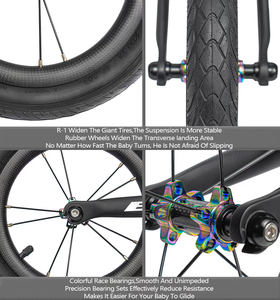 Cuadro de Bicicleta de Equilibrio para Niños Carbon Kids de 12 Pulgadas, Cuadro de Bicicleta de Equilibrio MTB para Niños de 2 a 6 Años - Product Image 5