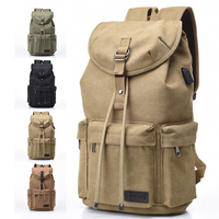 Sac à dos en toile rétro personnalisé grande capacité pour les voyages en plein air, les loisirs, la randonnée, imperméable, vente en gros