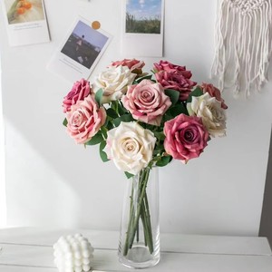 Rosas Artificiales Realistas, Ramo de Rosas de Seda Rosa, Flores Artificiales para Bodas, Decoración del Hogar, Centro de Mesa, Accesorios de Fotografía - Product Image 3