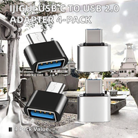 Adaptateur USB-C USB 2.0 IJiGui, connecteur OTG pour MacBook Pro 2019/2018 pour Google Pixel/Nexus (noir + argent)