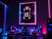 Cuadro 3D Pop-Out con Marco para Pared, Diseño de Coche de Carreras de Bloques de Construcción, Caja de Sombra sin Marca, Marco de Exhibición de Juguetes de Auto para Decoración de Oficina
