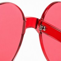 Randlose Herzförmige Sonnenbrille Transparente Gelee-Farbe Neuartige Partybrille für Frauen Hochzeit Geburtstag Festival Großhandel