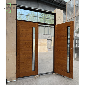 Double <span class=keywords><strong>porte</strong></span> française en bois de chêne et acajou avec verre et tableau arrière au sommet <span class=keywords><strong>Porte</strong></span> <span class=keywords><strong>d</strong></span>'<span class=keywords><strong>entrée</strong></span> pour maisons Portes doubles extérieures - Product Image 3