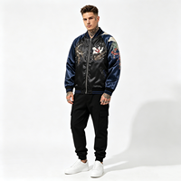 Blouson de baseball unisexe brodé renard à neuf queues style chinois lourd pour homme et femme