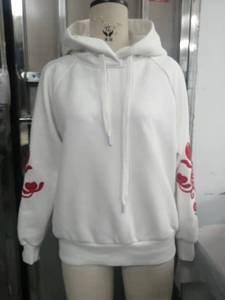 Ensemble de survêtement pour <span class=keywords><strong>femme</strong></span> avec sweat à capuche blanc et <span class=keywords><strong>pantalon</strong></span> de jogging à manches longues, imprimé poisson découpé en papier rouge chinois, <span class=keywords><strong>tenue</strong></span> de sport décontractée - Product Image 2
