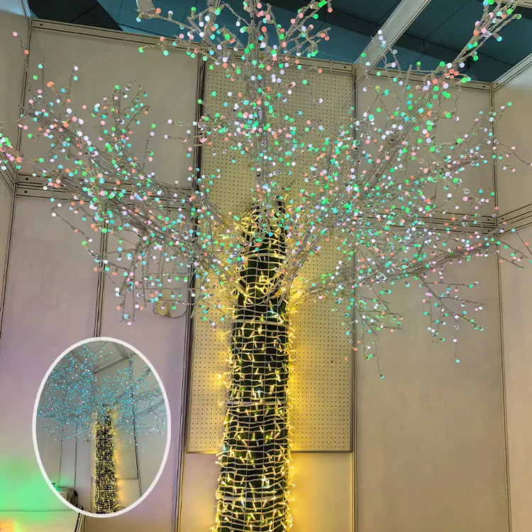 Синхронизируйте RGB H:350 см светит Вишневое дерево свадебное событие рождественское ландшафтное украшение искусственные деревья с подсветкой